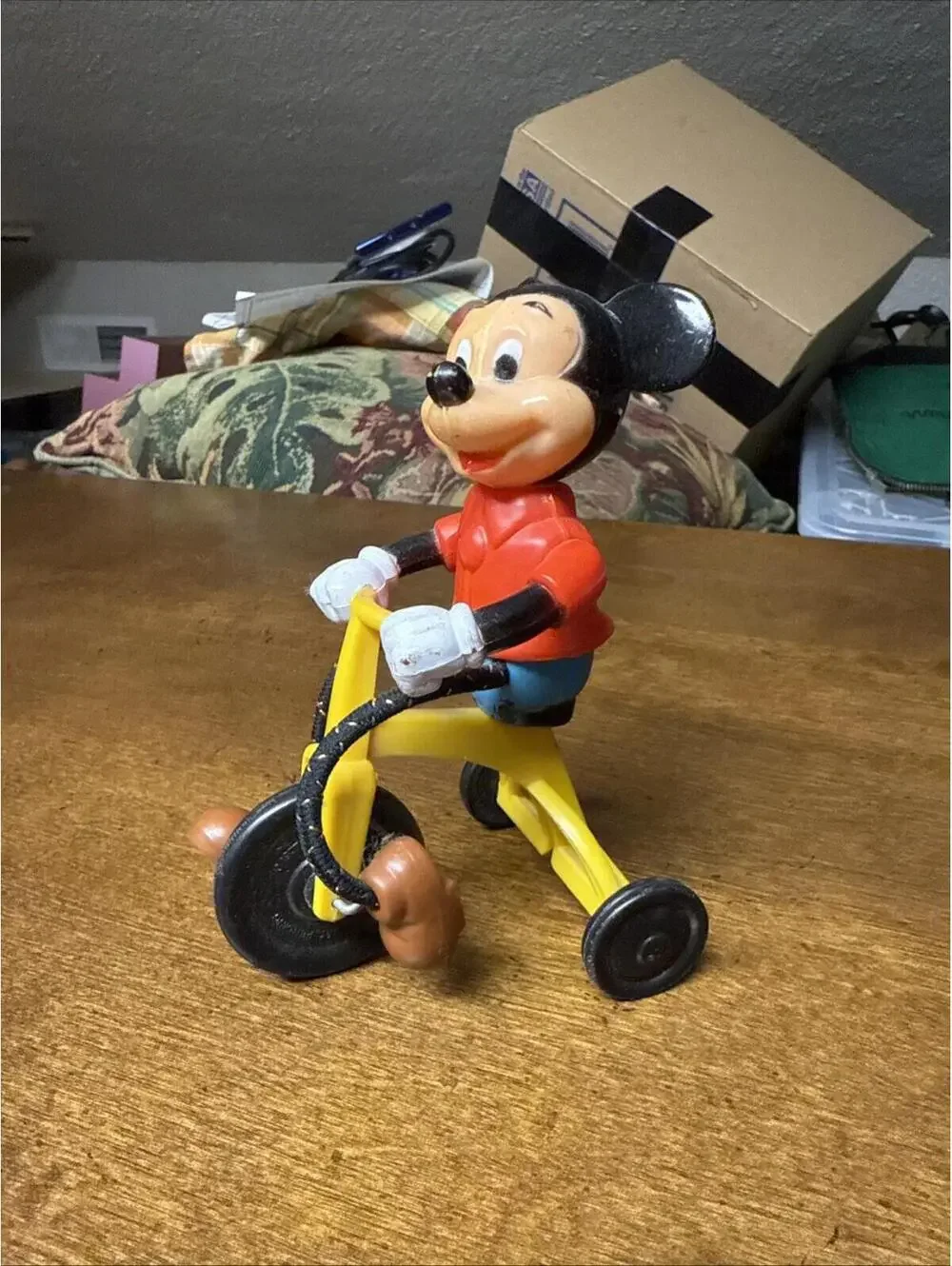 1977 Vintage Disney Mickey Mouse on Tricycle Bike WIGGLY LEGS Gabrie Toys Moving